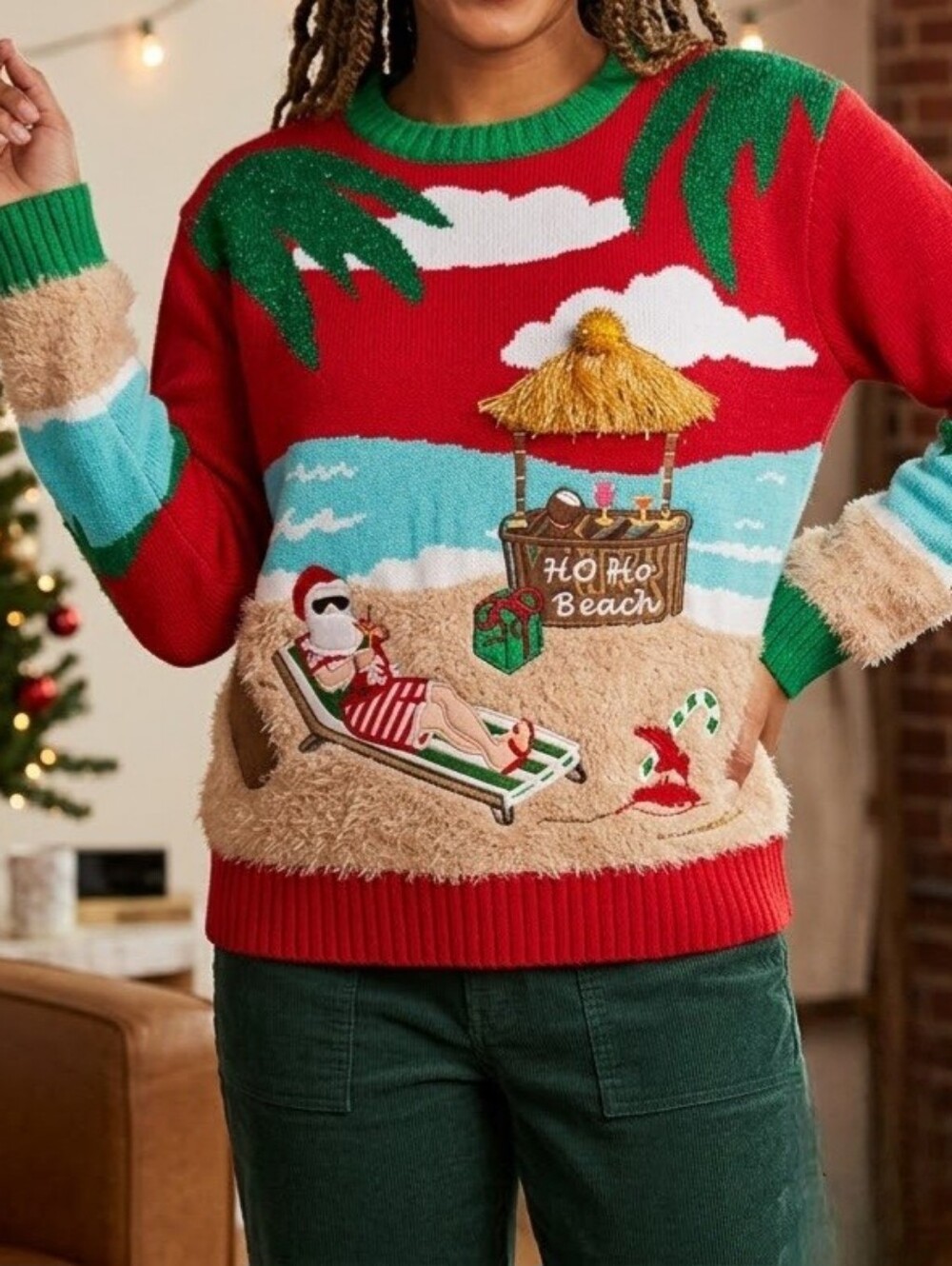 Santa On The Beach Christmas Sweater